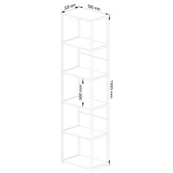 REGAŁ METALOWY LOFT 500 CZARNY/DĄB CRAFT