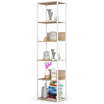 REGAŁ METALOWY LOFT 500 BIAŁY/DĄB SONOMA
