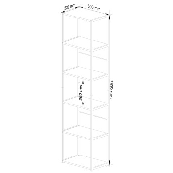REGAŁ METALOWY LOFT 500 BIAŁY/DĄB SONOMA