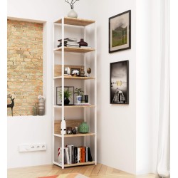 REGAŁ METALOWY LOFT 500 BIAŁY/DĄB SONOMA
