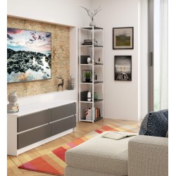 REGAŁ METALOWY LOFT 500 BIAŁY/SZARY