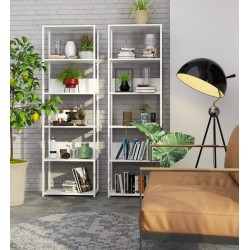 REGAŁ METALOWY LOFT 600 BIAŁY/BIAŁY
