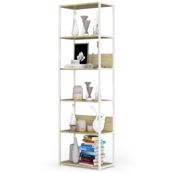 REGAŁ METALOWY LOFT 600 BIAŁY/DĄB ARTISAN