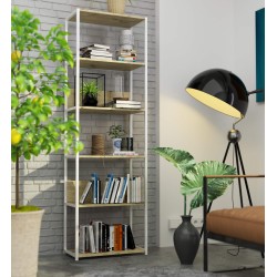 REGAŁ METALOWY LOFT 600 BIAŁY/DĄB ARTISAN