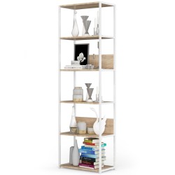 REGAŁ METALOWY LOFT 600 BIAŁY/DĄB SONOMA