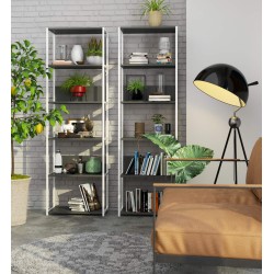 REGAŁ METALOWY LOFT 600 BIAŁY/SZARY