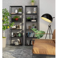 REGAŁ METALOWY LOFT 600 CZARNY/CZARNY