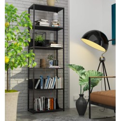 REGAŁ METALOWY LOFT 600 CZARNY/CZARNY