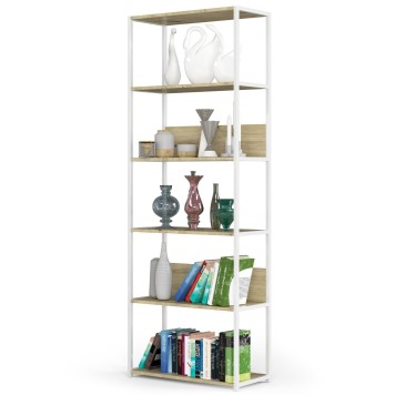 REGAŁ METALOWY LOFT 700 BIAŁY/DĄB ARTISAN