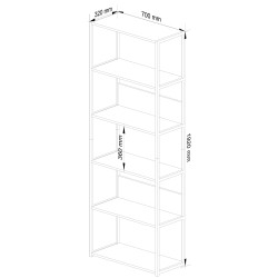 REGAŁ METALOWY LOFT 700 BIAŁY/DĄB ARTISAN