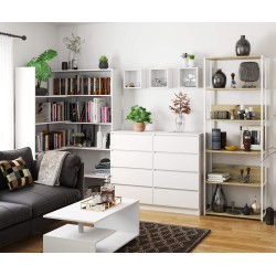 REGAŁ METALOWY LOFT 700 BIAŁY/DĄB ARTISAN