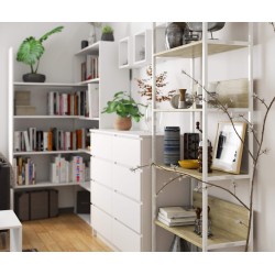 REGAŁ METALOWY LOFT 700 BIAŁY/DĄB ARTISAN