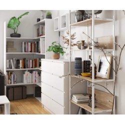 REGAŁ METALOWY LOFT 700 BIAŁY/DĄB SONOMA