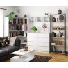 Regał loftowy metalowy 70 cm - czarny-dąb sonoma - 6 półek