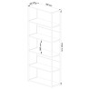 Regał loftowy metalowy 80 cm - czarny-dąb craft - 6 półek