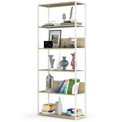 REGAŁ METALOWY LOFT 800 BIAŁY/DĄB ARTISAN