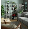 Regał loftowy metalowy 80 cm - biały-szary - 6 półek