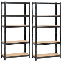 2x REGAŁ METALOWY 70x30x154 CZARNY