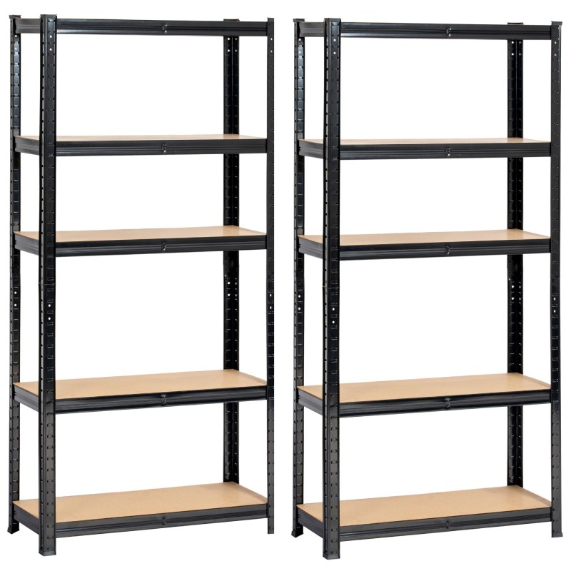 2x REGAŁ METALOWY 70x30x154 CZARNY 2x REGAŁ METALOWY 70x30x154 CZARNY