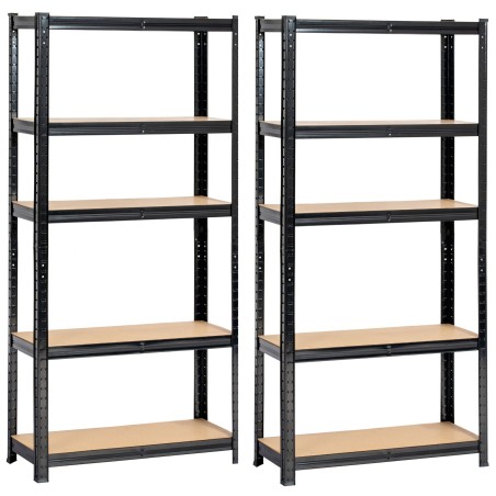 2x REGAŁ METALOWY 70x30x154 CZARNY