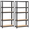 2x REGAŁ METALOWY 70x30x154 CZARNY