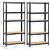 2x REGAŁ METALOWY 70x30x154 CZARNY