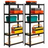 2x REGAŁ METALOWY 70x30x154 CZARNY