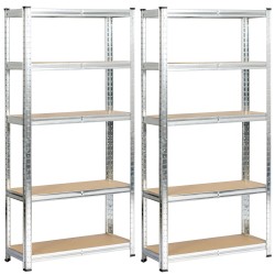 2x REGAŁ METALOWY 70x30x154 SREBRNY