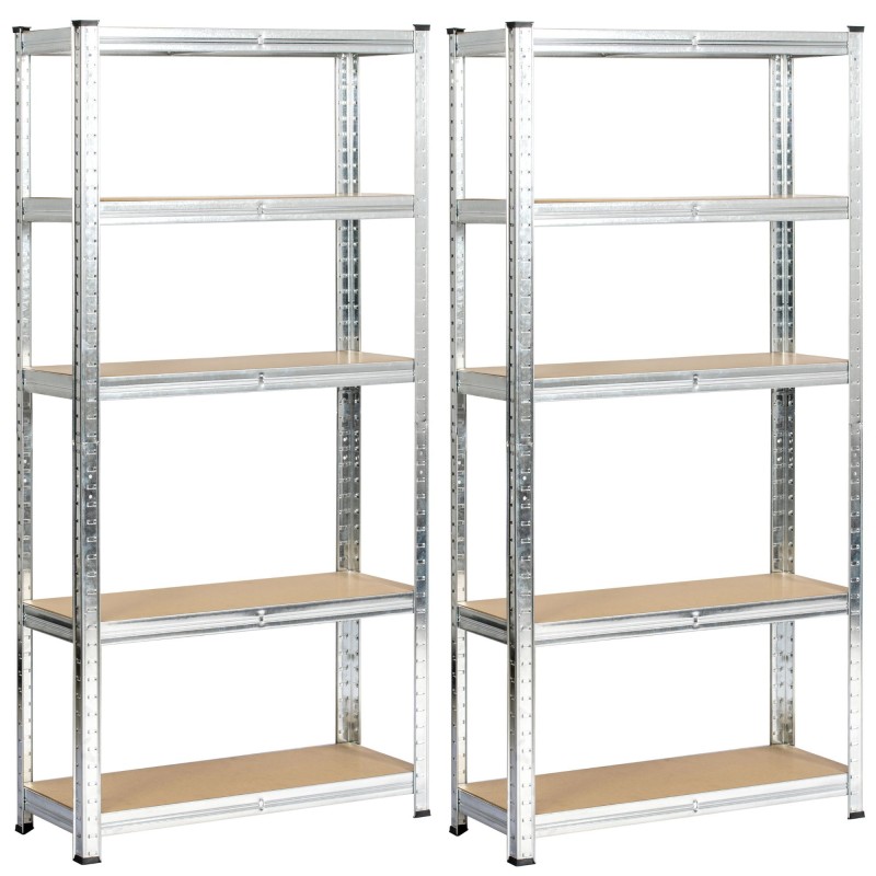2x REGAŁ METALOWY 70x30x154 SREBRNY