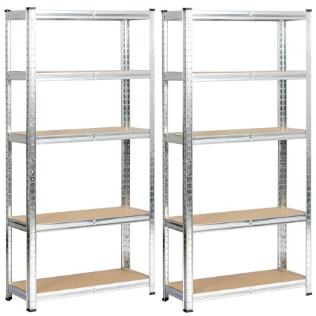 2x REGAŁ METALOWY 70x30x154 SREBRNY