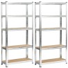 2x REGAŁ METALOWY 70x30x154 SREBRNY