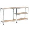 2x REGAŁ METALOWY 70x30x154 SREBRNY