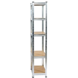 2x REGAŁ METALOWY 70x30x154 SREBRNY