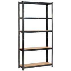 REGAŁ METALOWY 90x30x180 CZARNY