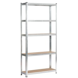 REGAŁ METALOWY 90x30x180 SREBRNY