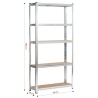 REGAŁ METALOWY 90x30x180 SREBRNY