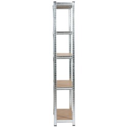 REGAŁ METALOWY 90x30x180 SREBRNY