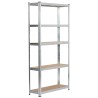 REGAŁ METALOWY 90x30x180 SREBRNY