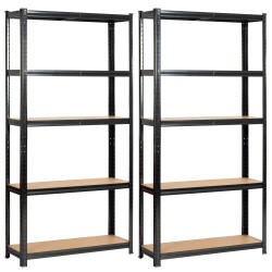 2x Regał metalowy garażowy 90x30x180 czarny