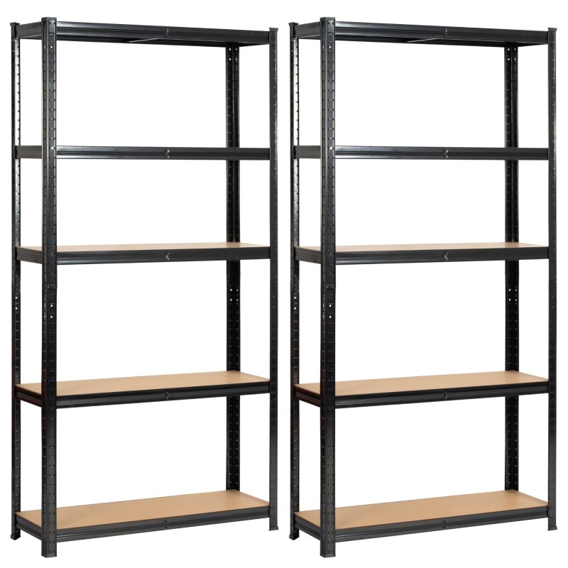 2x Regał metalowy garażowy 90x30x180 czarny 2x Regał metalowy garażowy 90x30x180 czarny