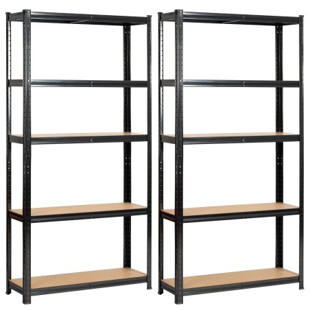 2x Regał metalowy garażowy 90x30x180 czarny