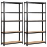 2x Regał metalowy garażowy 90x30x180 czarny