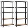 2x Regał metalowy garażowy 90x30x180 czarny