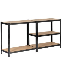 2x Regał metalowy garażowy 90x30x180 czarny