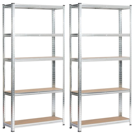 2x REGAŁ METALOWY 90x30x180 SREBRNY