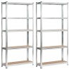 2x REGAŁ METALOWY 90x30x180 SREBRNY