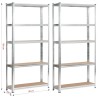 2x REGAŁ METALOWY 90x30x180 SREBRNY