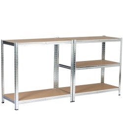 2x REGAŁ METALOWY 90x30x180 SREBRNY