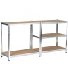 2x REGAŁ METALOWY 90x30x180 SREBRNY