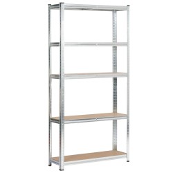 2x REGAŁ METALOWY 90x30x180 SREBRNY